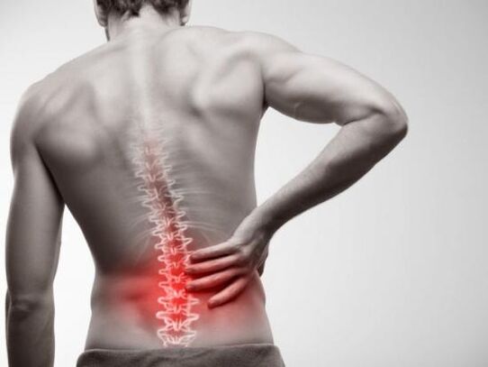 Back pain in the lumbar area